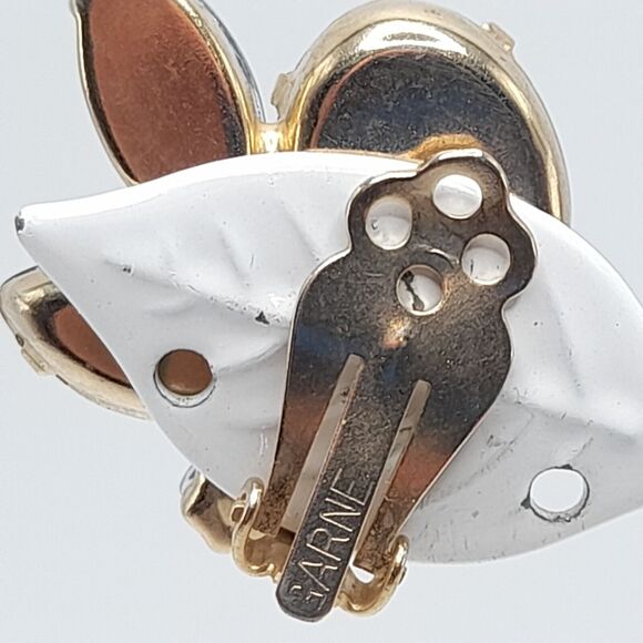 Vintage GARNE Blue Rhinestone Clip-On Earrings Fire Polished 50s-60s - Picture 4 of 12